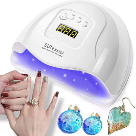 UVライト レジン用 硬化ライト ネイルライト UV波長照射強度80Ｗ 痛みのない低ヒート機能